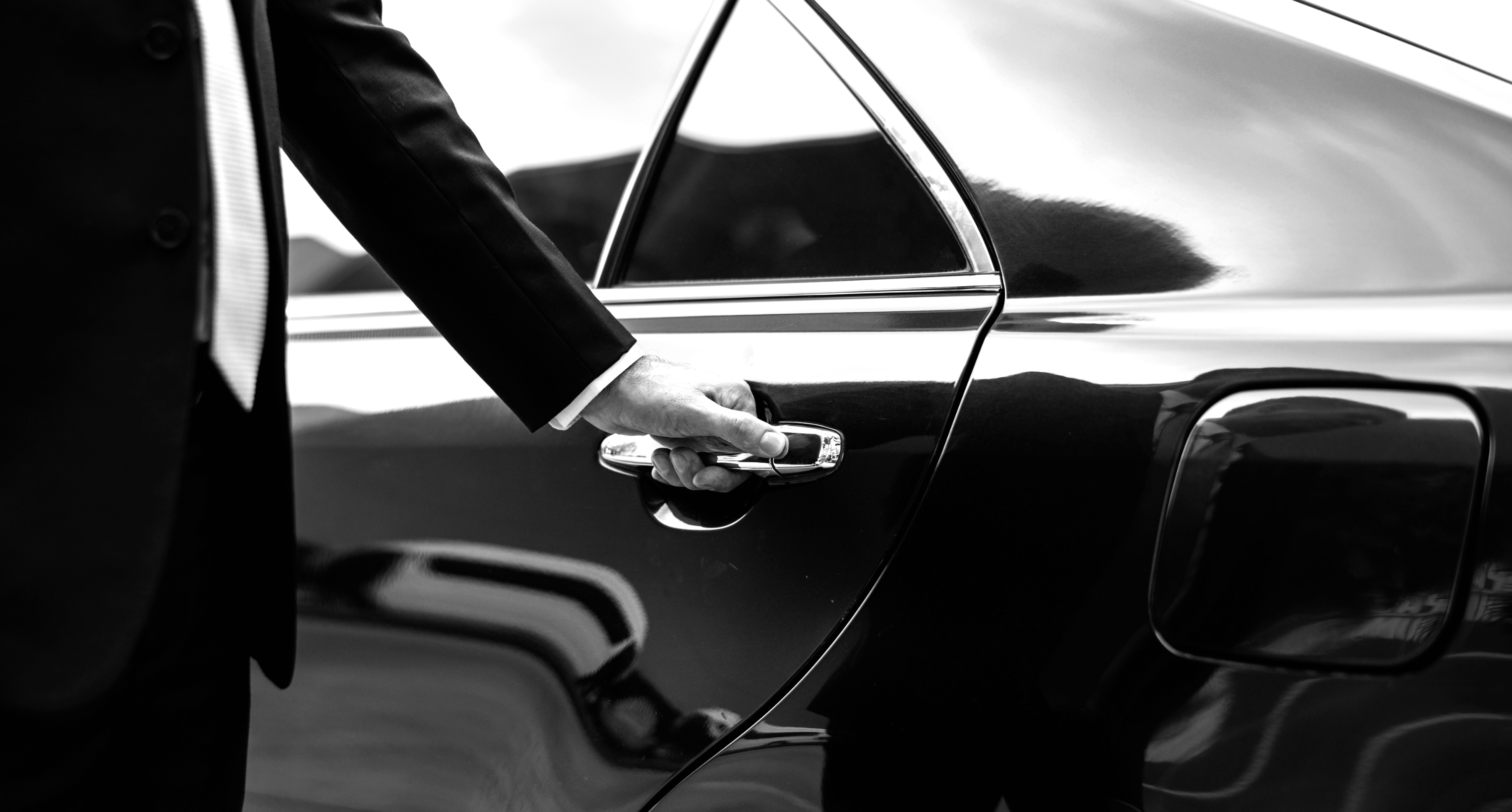 Stretch limousine at night