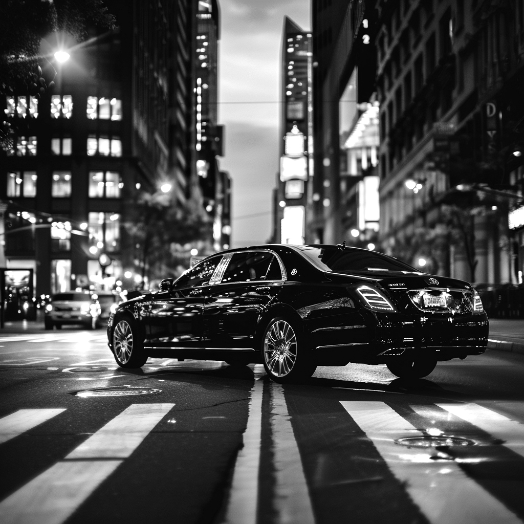 Chauffeur opening the rear door of a luxury car