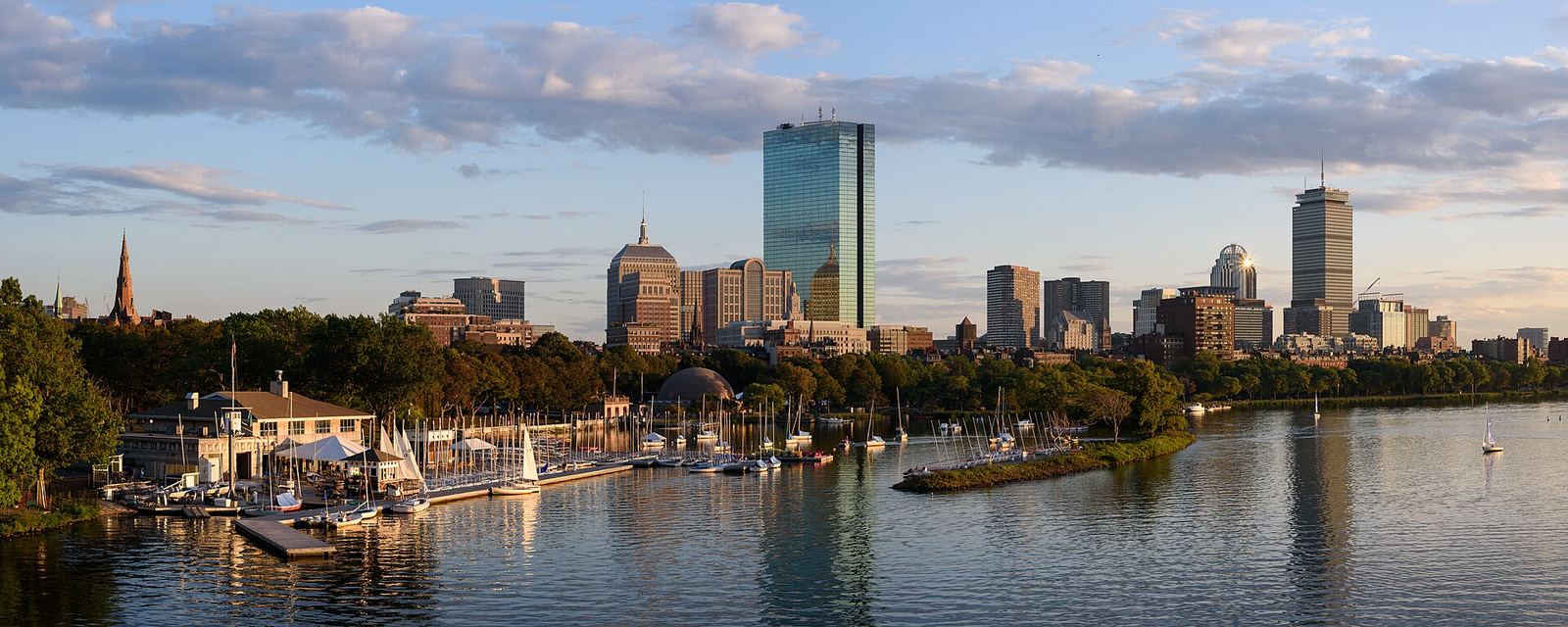 City skyline near Brookline